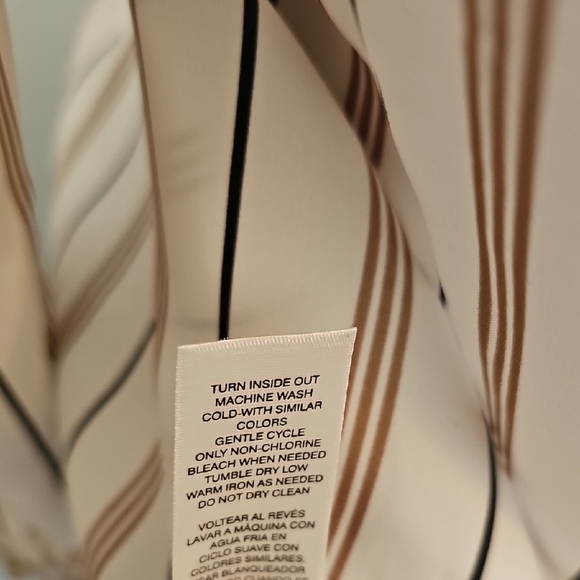 WHBM Striped Women's Top - White and Brown - Picture 6 of 6